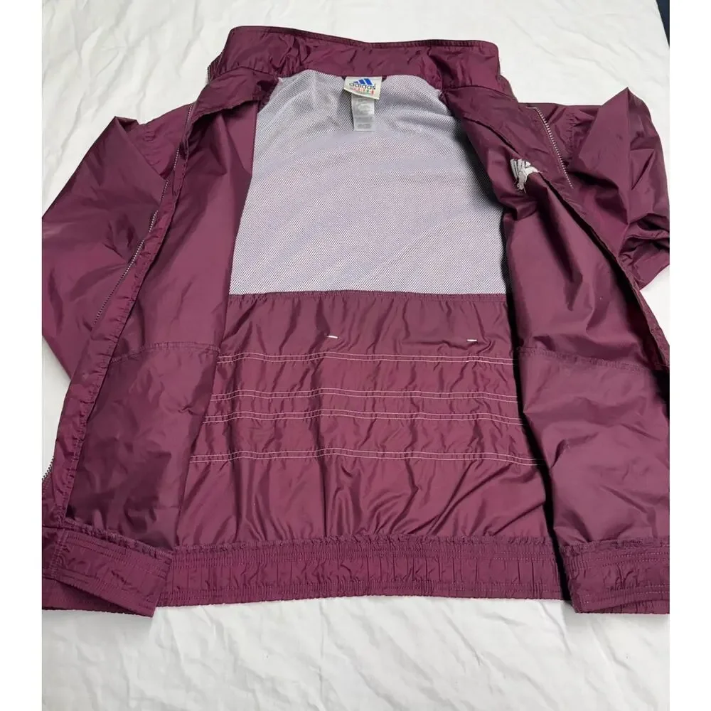 Vintage Adidas  windbreaker jacket 3 Stripes  Full Zipper Mens Size XL Purple - Picture 7 of 16